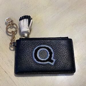 Tory Burch Black Clutch with White Tassel